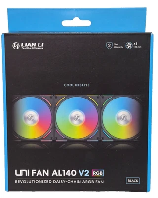 Lian Li Uni Fan AL140 V2 RGB Revolutionized Daisy-Chain ARGB Fan, Black - Image 1 of 4