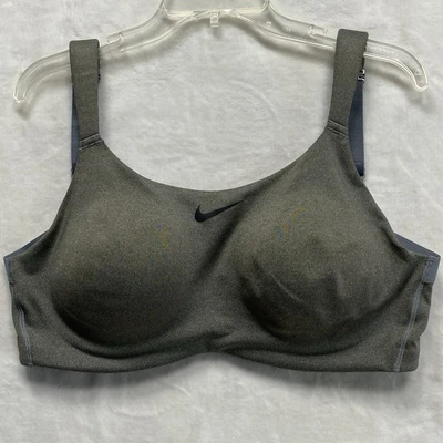 Nike Dri-Fit Feminino Acabamento Cinza/Azul Tamanho 34E Acolchoado Underwire Alças Ajustáveis - Imagem 1 de 4