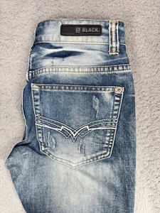 CJ Black Jeans 28x30 Blue Distressed Relaxed Straight - Picture 1 of 9
