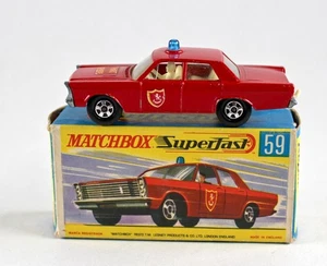 Matchbox Superfast Nº 59A Fard Galaxy Fire Chief Car rojo con caja "H" - Imagen 1 de 9