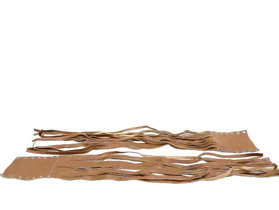 New For Indian Chief Handlebar Grip Cover Fringe Tassel Tan Color Pure Leather - Image 1 of 4