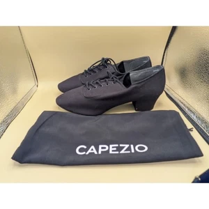  Scarpe da ballo Capezio donna sala da ballo pratica BR74 - tela nera - taglia 9M - Foto 1 di 8