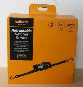 (TT) Halfords einziehbare Ratschengurte, 2 Stück, neu, SBD - Bild 1 von 4