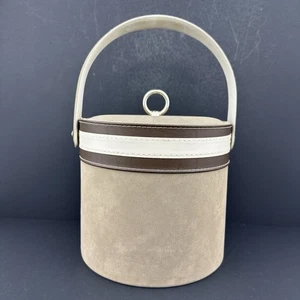 Georges Briard Vintage Mid Century Modern Style Taupe Wildleder Eiskübel - Bild 1 von 17