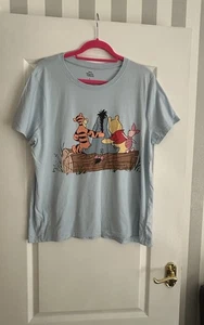 Cute DISNEY Primark Blue Winnie The Pooh & Friends T/Shirt Size L 14/16 - Picture 1 of 4