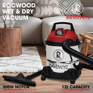 Wet And Dry Vacuum Cleaner 12L RocwooD Stainless Steel 500W 230V Blowing - Picture 1 of 8