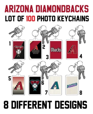 ARIZONA DIAMONDBACKS Lot of 100 MLB Baseball Double Sided Large Photo Keychains - Image 1 of 4