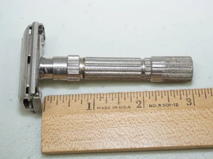 Vintage Gillette Fatboy Adjustable 1-9 Safety Razor E1 Date Code 1959 USA - Picture 1 of 23
