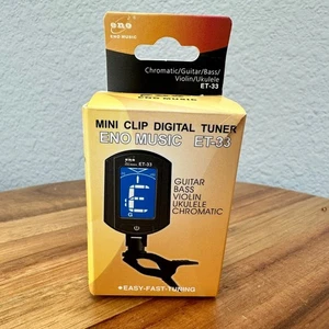ENO MUSIC ET-33 Mini Clip Sintonizador Digital Guitarra Cromática Bajo Violín Ukelele - Imagen 1 de 7