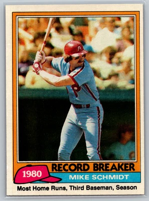 1981 Topps Baseball Card #206 Mike Schmidt Philadelphia Phillies MLB RB - Image 1 of 2