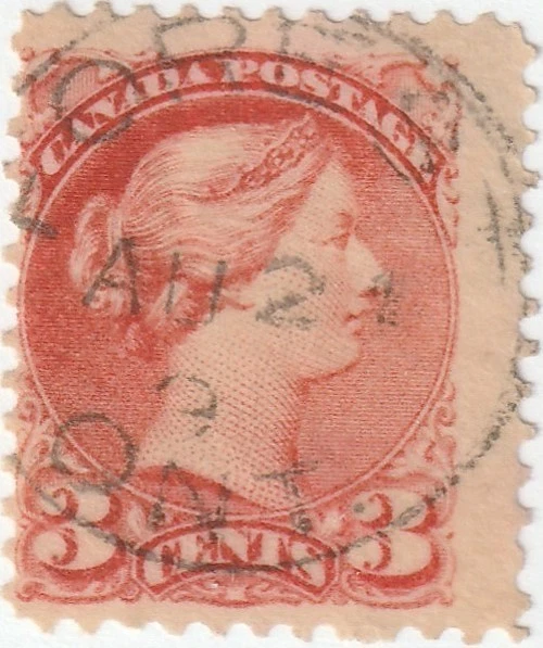 CARIMBO POSTAL DE CANCELAMENTO DE CDS FLOREST ONT SON EM PEQUENA RAINHA - Imagem 1 de 1