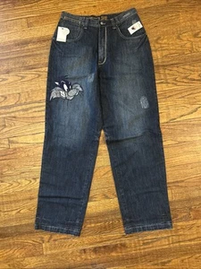 LOT 29 Luxe Jeans Mens 34x34 Blue Denim Warner Bros Looney Tunes Sylvester Y2K - Picture 1 of 11
