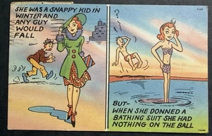 Vintage 1953 Comic Strand Schönheit Postkarte Tichnor Qualität Ansicht brillant - Bild 1 von 2