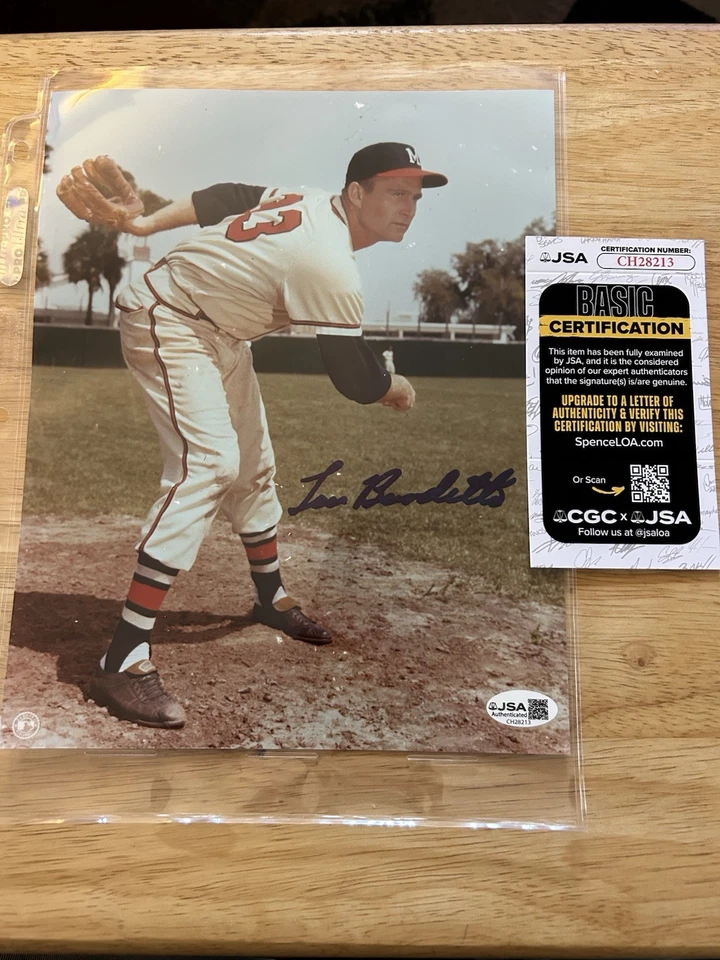 Foto autografiada de Lew Burdette 8x10 Milwaukee Braves certificado de autenticidad JSA - CH28213 Foto 1 de 1