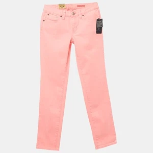 Ralph Lauren Kids Florescent Pink Denim Bowery Skinny Fit Jeans 12 Yrs Waist 25 - Picture 1 of 9