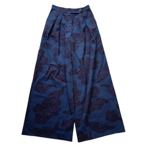 Dries Van Noten Indigo Botanical Cloud Pattern Wide Denim Pants XL - Picture 1 of 10