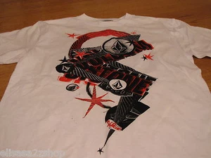 Boys youth kids Volcom Stone short sleeve white red black TEE XL t shirt *Spots - Picture 1 of 2