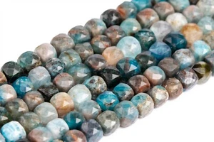4-5MM Blue Apatite Faceted Cube Grade A Genuine Natural Gemstone Loose Beads - Picture 1 of 4