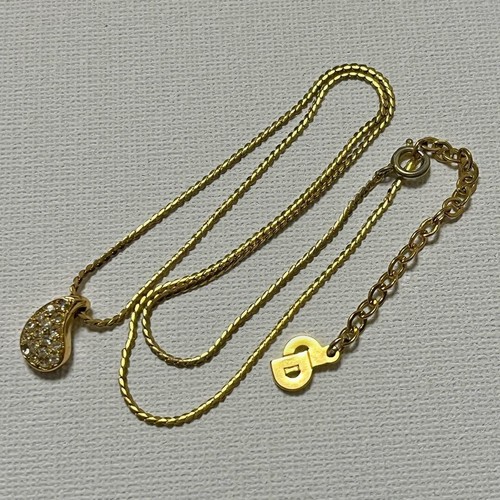 Collana Christian Dior con strass a goccia oro da donna