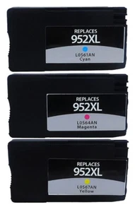 Paquete combo de 3 Clover Imaging 952XL cian, magenta y amarillo remanufacturado - Imagen 1 de 1