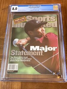 Tiger Woods Sports Illustrated CGC 8.0 White Newsstand (1999 PGA Championship)