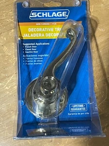 SCHLAGE Non Turning Polished Brass Door Handle Lever Decorative Trim - Picture 1 of 1