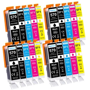 20x XXL Druckerpatronen für Canon PIXMA TS5050 MG5750 PGI-570 CLI-571 Mit Chip - Bild 1 von 6