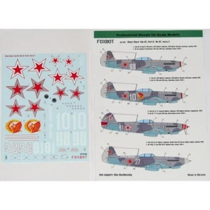 Foxbot 32-028 Decals Scale 1:32 Silver Stars: Yak-9T, Part 2 for scale model kit - Bild 1 von 3
