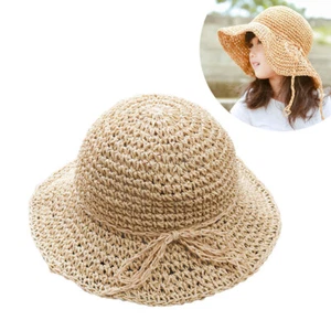 Wide Brim Kids Beach Toddlers Kids Girls Kids Straw Sun Hat - Picture 1 of 11