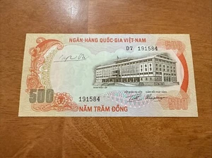 Vietnam War Era Banknote South Vietnamese 500 DONG 1972 Currency. Paper Money. - Picture 1 of 2