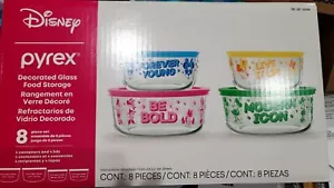 Disney Minnie Mouse Pyrex 8 Piece Glass Food Storage Bowls with Lids Set NEW - Picture 1 of 3