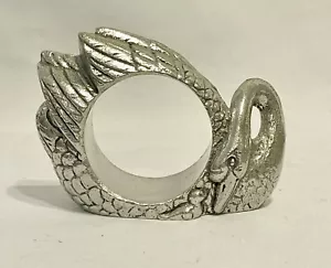 Vtg 1990 Arthur Court Swan Cast Aluminum Napkin Rings Set of 4 - Picture 1 of 8