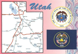 Postkarte Karte Utah - Bild 1 von 2