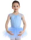 Girls Ballet Mesh Tutu Dress Kids Gymnastics Leotards Bodysuit Dancewear Costume
