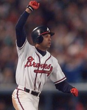 DAVID JUSTICE 8X10 PHOTO ATLANTA BRAVES BASEBALL PICTURE MLB HR TROT