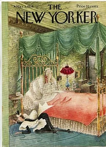 Vintage NEW YORKER Magazine Cover March 3 1956 Maid plugging in Electric Blanket - Picture 1 of 1