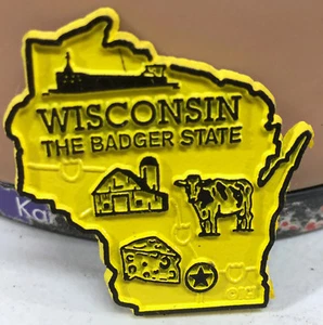 Wisconsin Badger State Collectible Refrigerator Tourist Magnet - Picture 1 of 3