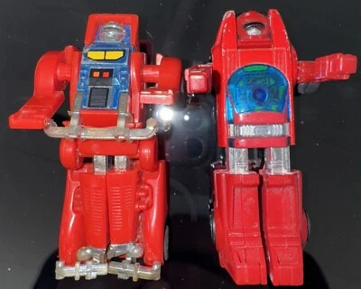Tonka Bandai GoBots Vintage 1984 GOOD KNIGHT MR-44 & RED TURBO MR-7Robo Machine - Image 1 of 4