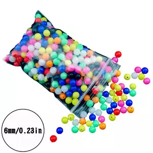 100pcs 6/8mm Fishing Beads Assorted Beads Round Float Glow Fishing Rig Beads - Picture 1 of 8