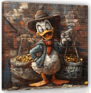 Dagobert Duck Der Entdecker art Graffiti Bild Aktuel art Modern GR 2 - Picture 1 of 3