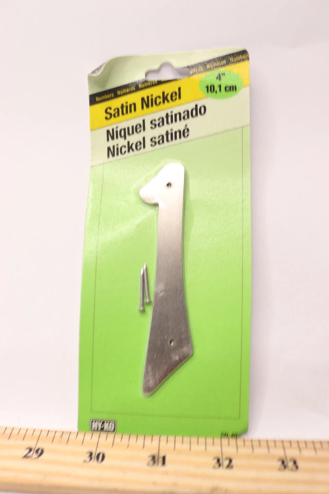 Hy-Ko Address Number #1 Zinc with Satin Finish 4" SN-40/1 - Image 1 of 1