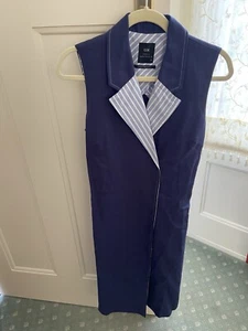 Cue Wrap Dress - Size 10 - Blue Soft Denim & Striped Lining - New Without Tags - Picture 1 of 3