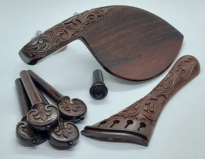 MONTATURA VIOLINO 4/4 IN PALISSANDRO INTAGLIATO CORDIERA ARPA - Foto 1 di 11