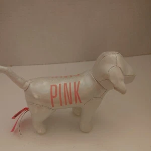 Victoria's Secret Limited Edition 7” Plush Dog PINK Nation Metallic White.  G3 - Picture 1 of 6