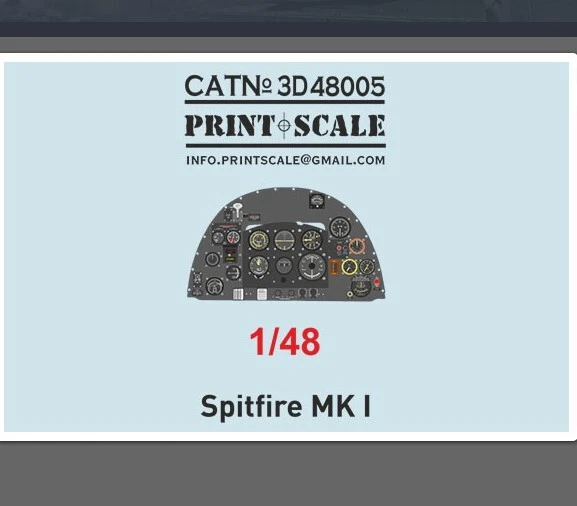 Print Scale 3D48005 1:48 Instrumental panel Spitfire Mk. l - Image 1 of 1