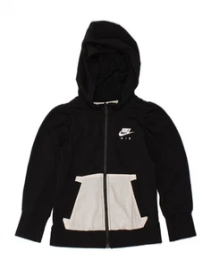 Nike Mädchen Standard Fit Zip Hoodie Pullover 7-8 Jahre XS schwarz Colourblock BW56 - Bild 1 von 3