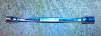 vintage #FH-1214S snap-on 3/8"-7/16" 6 point flex head box end wrench good used - Image 1 of 4