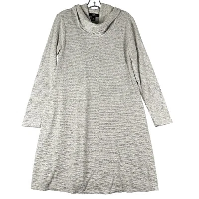 Vestido AGB para mujer gris medio manga larga capucha cuello tejido pulóver elástico suave Foto 1 de 4