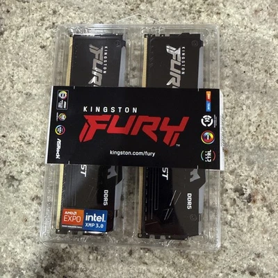 Kingston 32GB DDR5 RAM Memory (16GBx2) 6000MT/s CL36 KF560C36BBE2AK2-32 EXPO XMP - Image 1 of 2