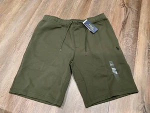 Nuevo Polo Ralph Lauren Hombre Compañía Verde Oliva Sólido Doble Punto Pantalones Cortos Talla M - Imagen 1 de 8